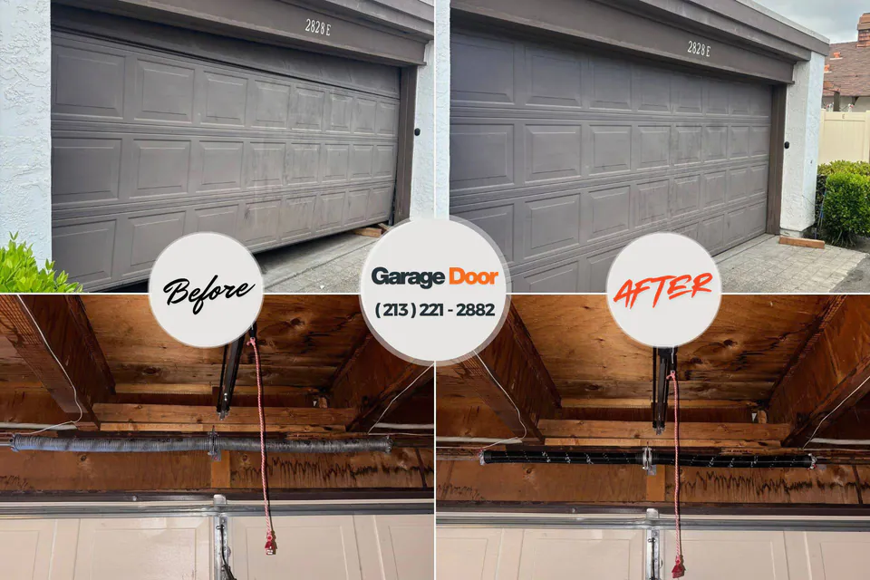 Before and after: garage door repair Valley Falls, KS